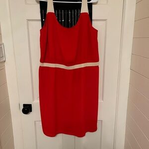 Loft sleeveless dress red size 14